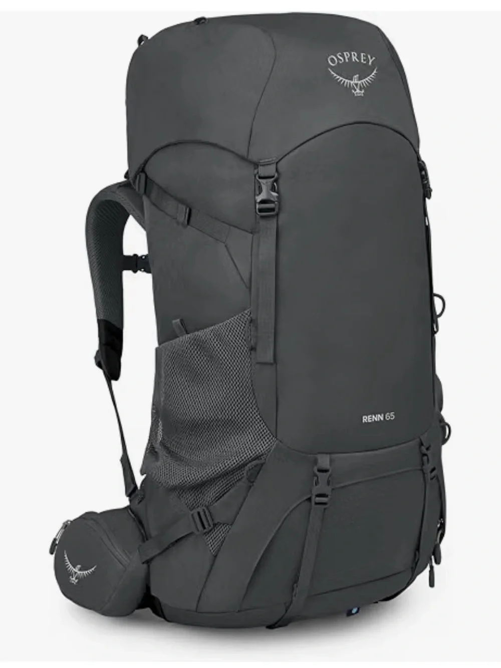 OSPREY Renn 65 Backpack in Charcoal with Teal Accents